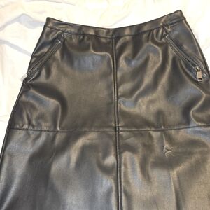 Banana Republic Black Leather Pencil Skirt